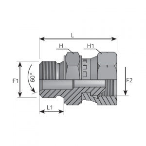 Adaptor male BSPP- metric swivel female. (AMFDGM)